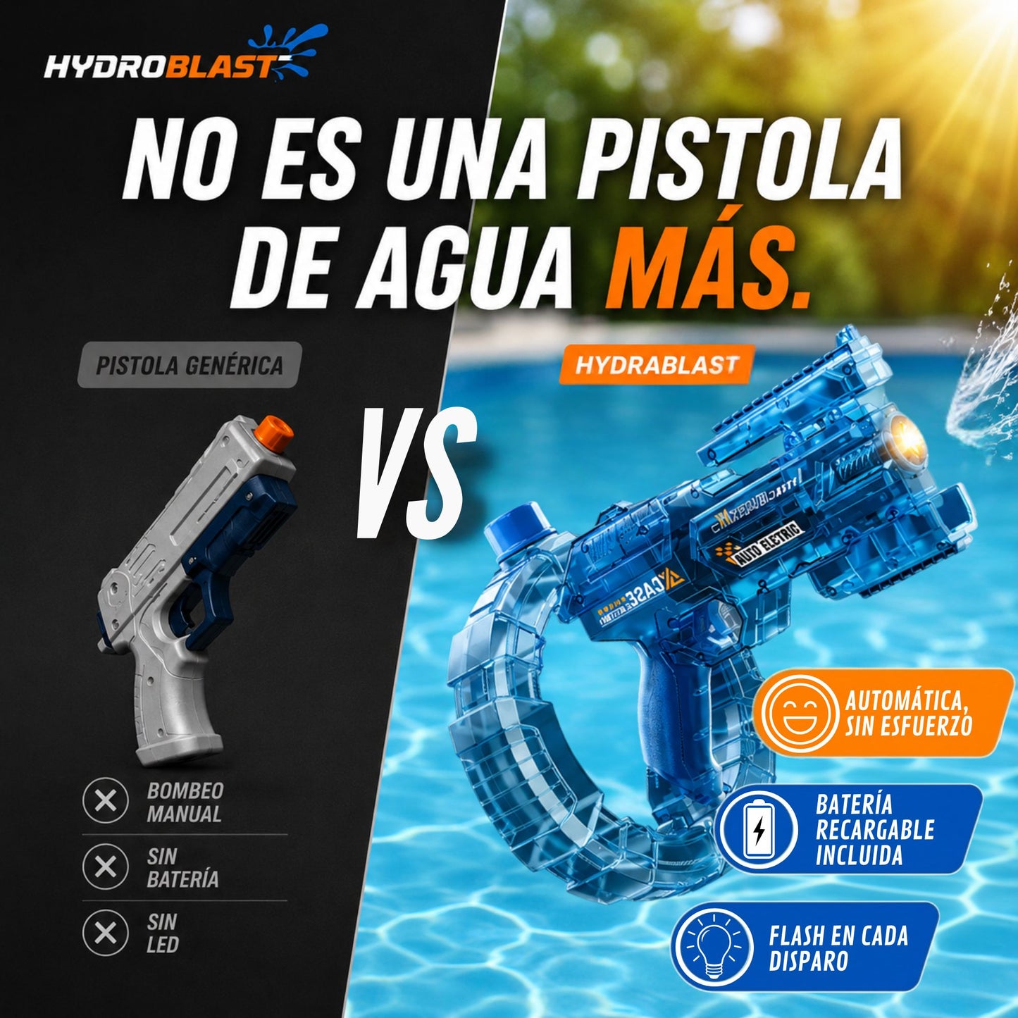 Pistola de Agua Automática LED